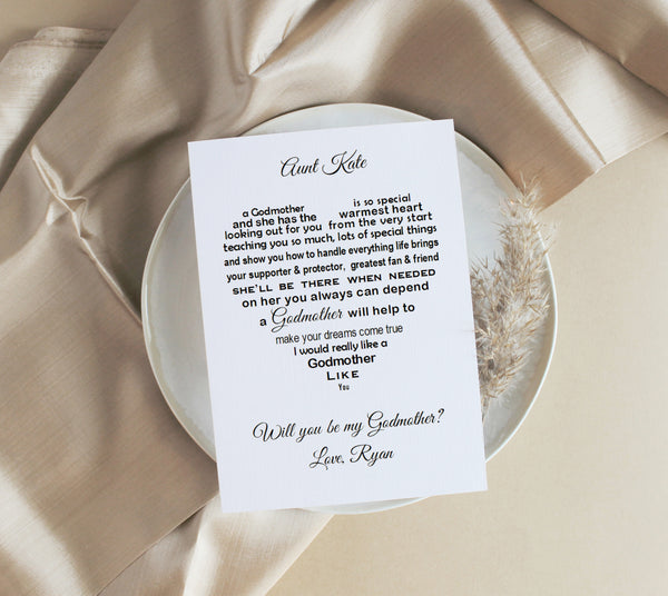 Will you be my Godmother - Christening request