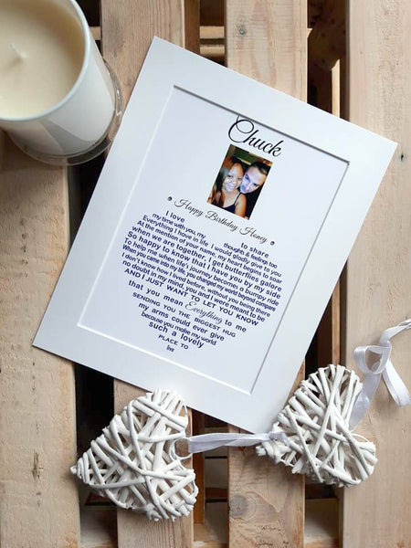 Husband / Wife Gift (photo) - for Anniversary, Christmas, Birthday or Valentine's Day