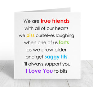 Friend Card - Funny Friend Birthday Card, Saggy Friend