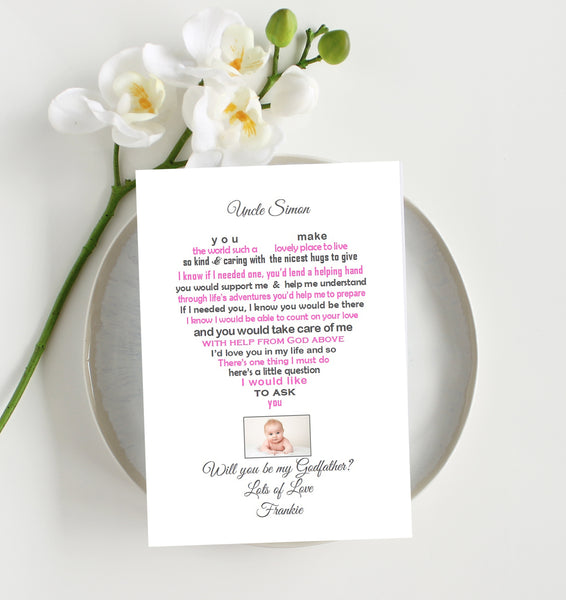 Will you be my Godmother - Christening request