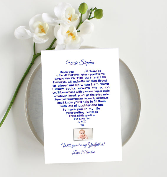 Will you be my Godfather - Christening request