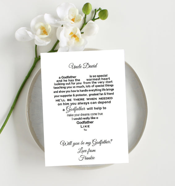 Will you be my Godfather - Christening request